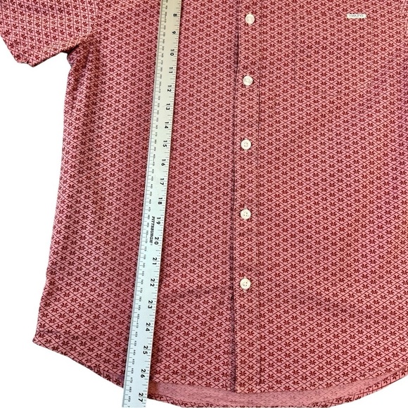 Laguna Red Tropical Short Sleeve Shirt Button Up Mens Medium - Picture 5 of 6